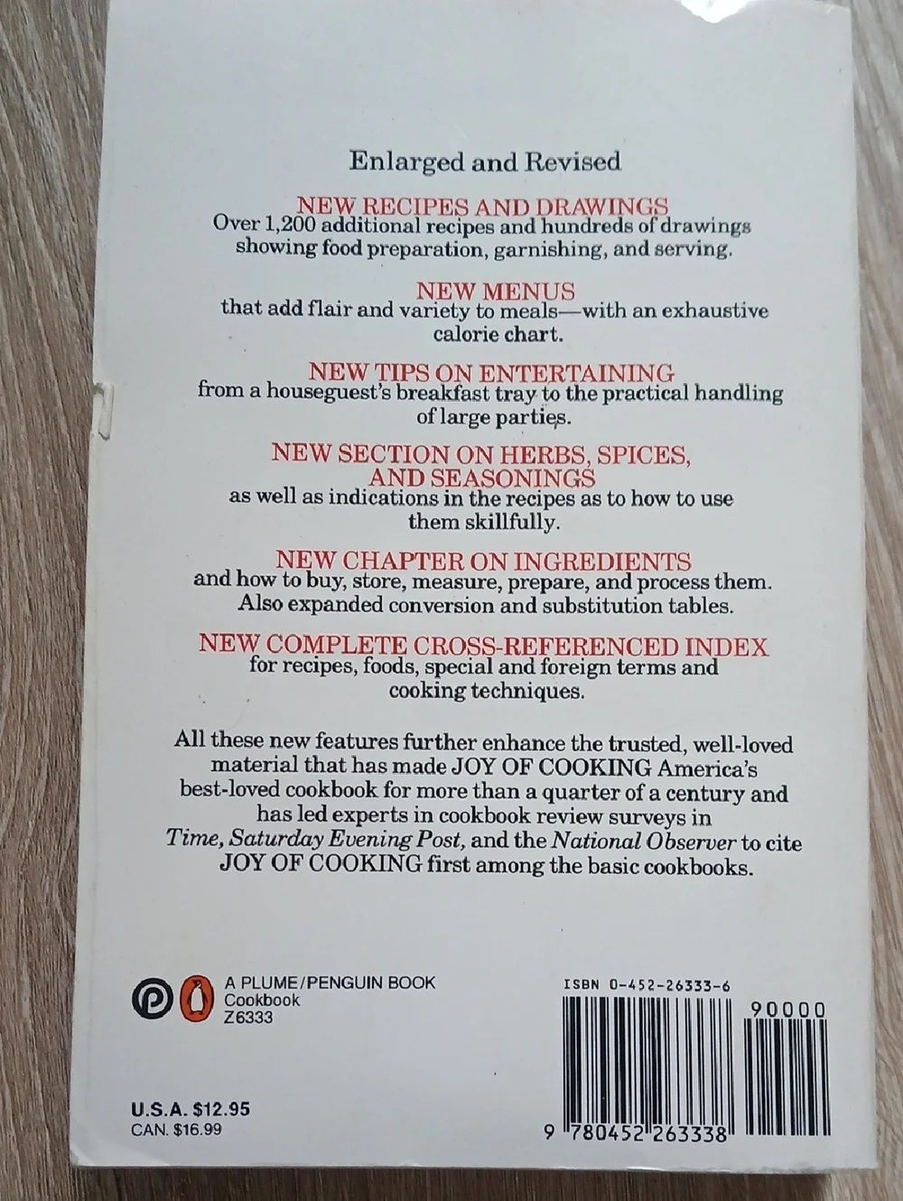 Cookbook Joy Of Cooking Paperback All Purpose 1973 Penguin 4,300 Recipes